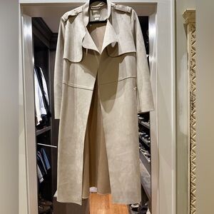 H&M Cream Trench Coat faux suede for Women